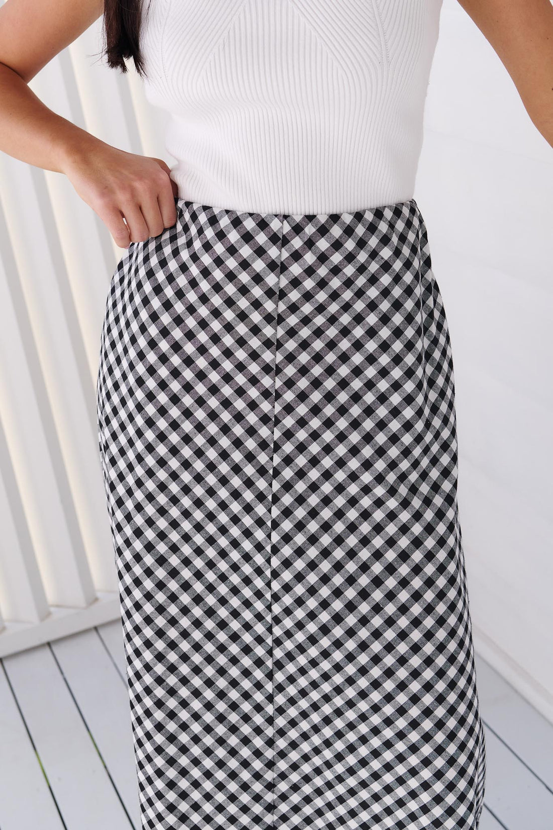 Suri Gingham Skirt - Black