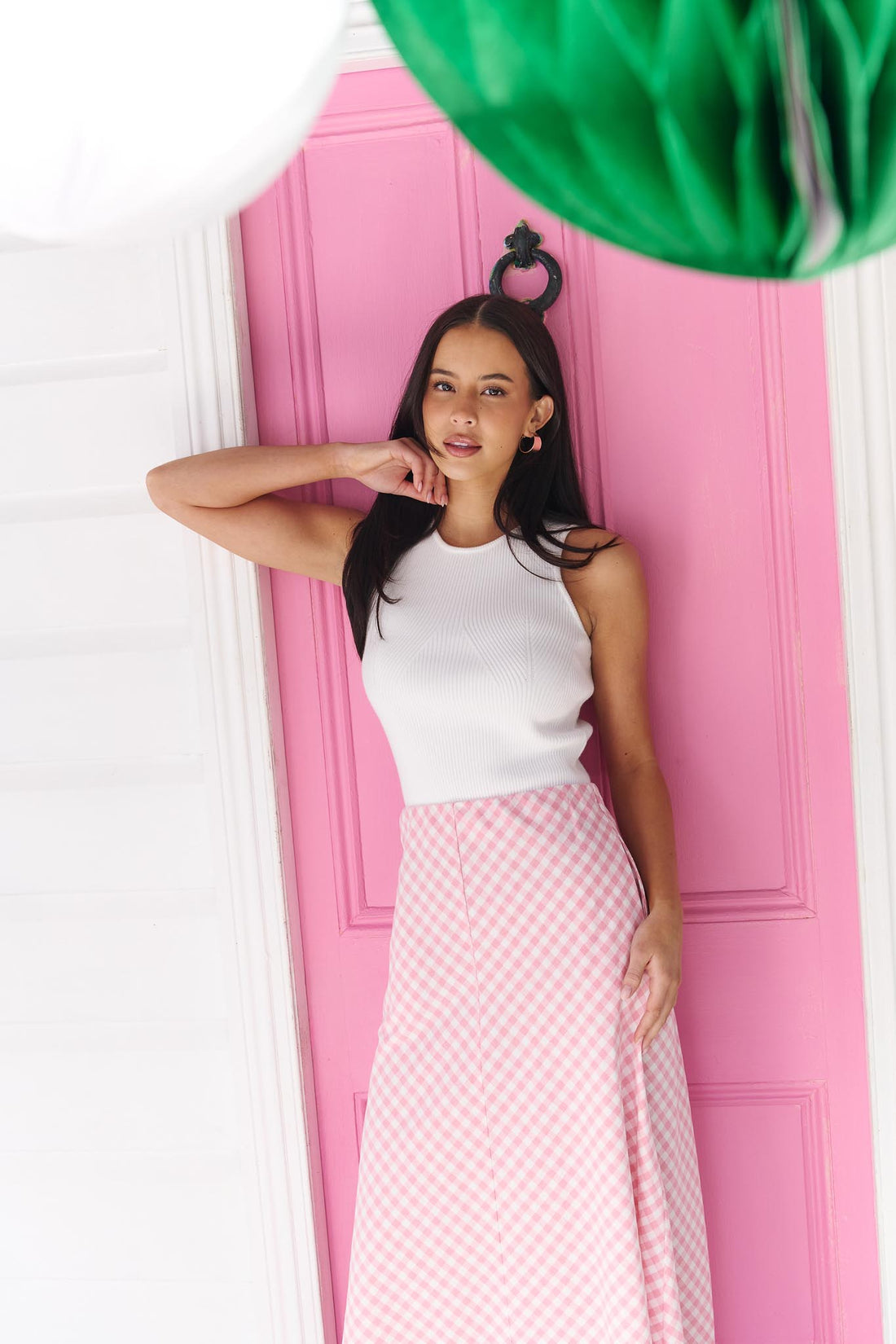 Suri Gingham Skirt - Pink