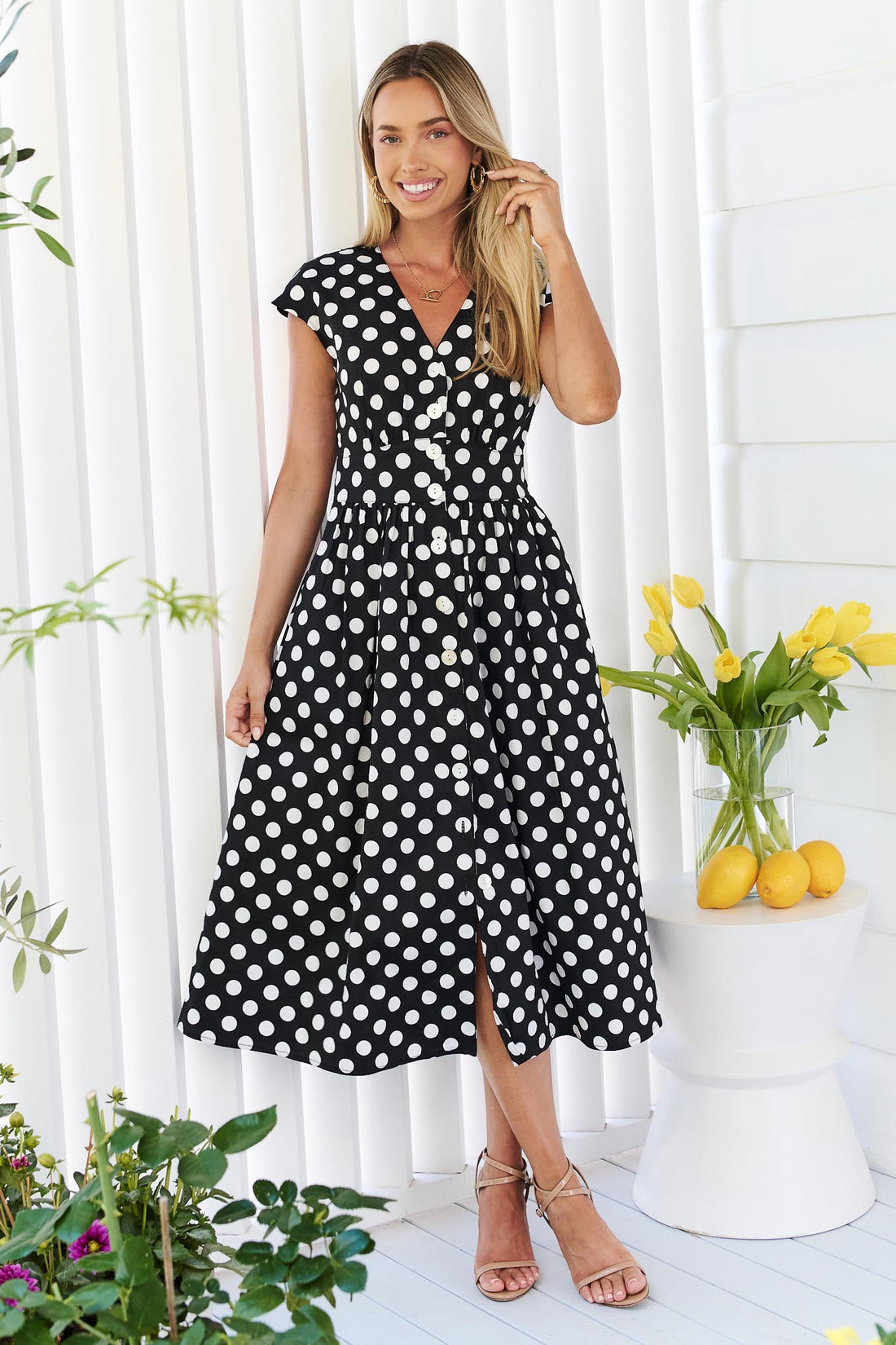Tessa Midi Dress - Black