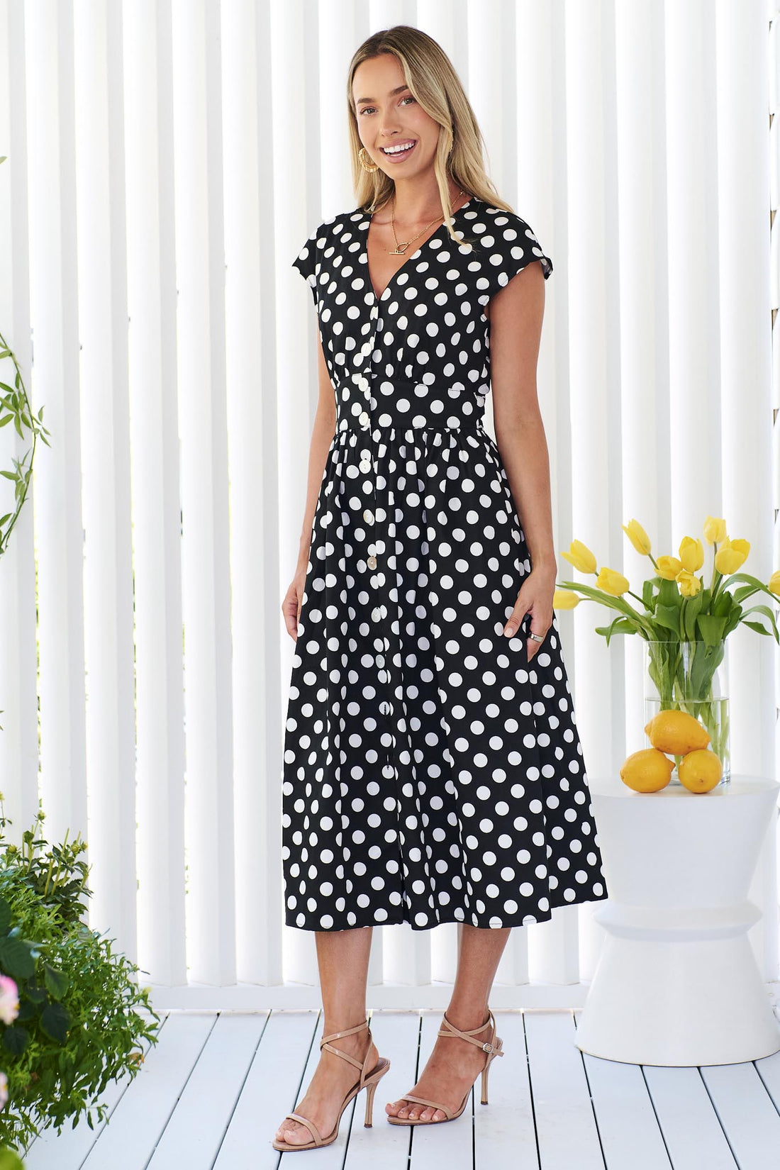 Tessa Midi Dress - Black