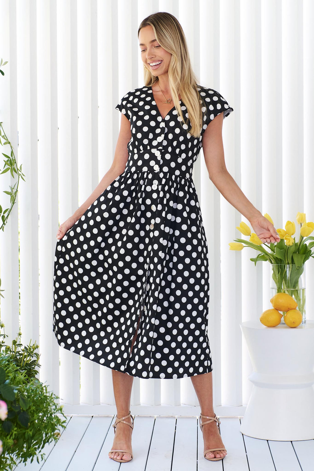 Tessa Midi Dress - Black
