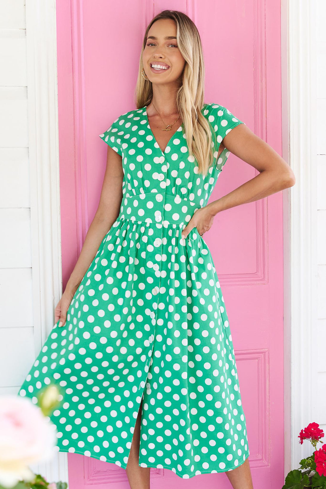 Tessa Midi Dress - Green