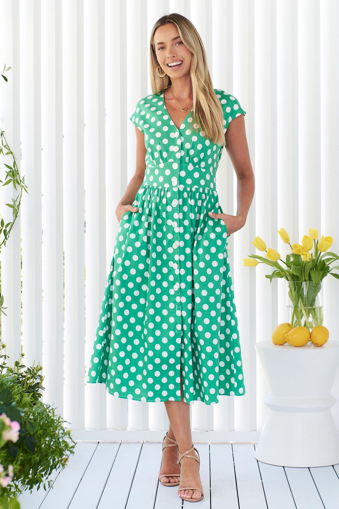 Tessa Midi Dress - Green