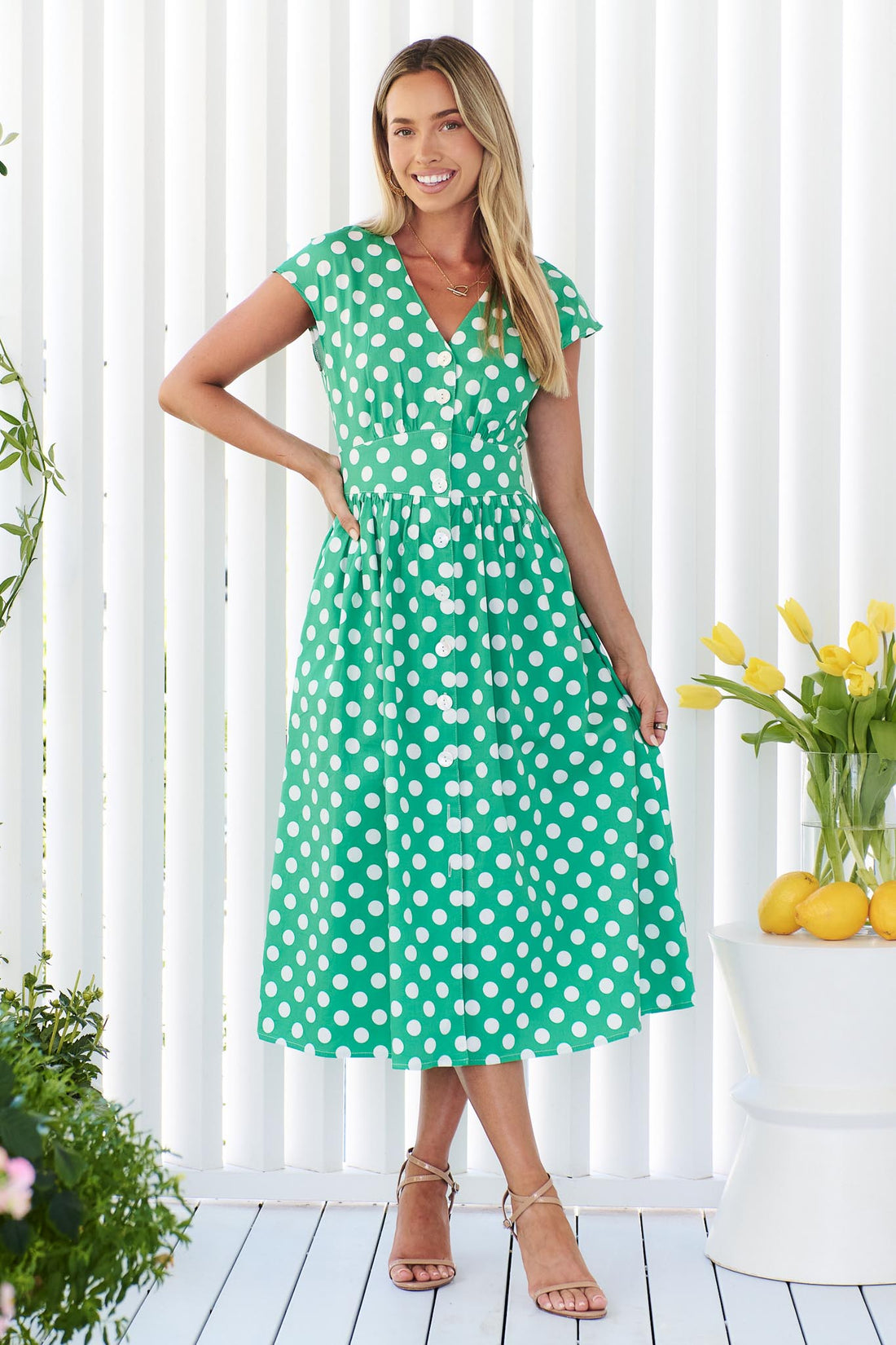 Tessa Midi Dress - Green