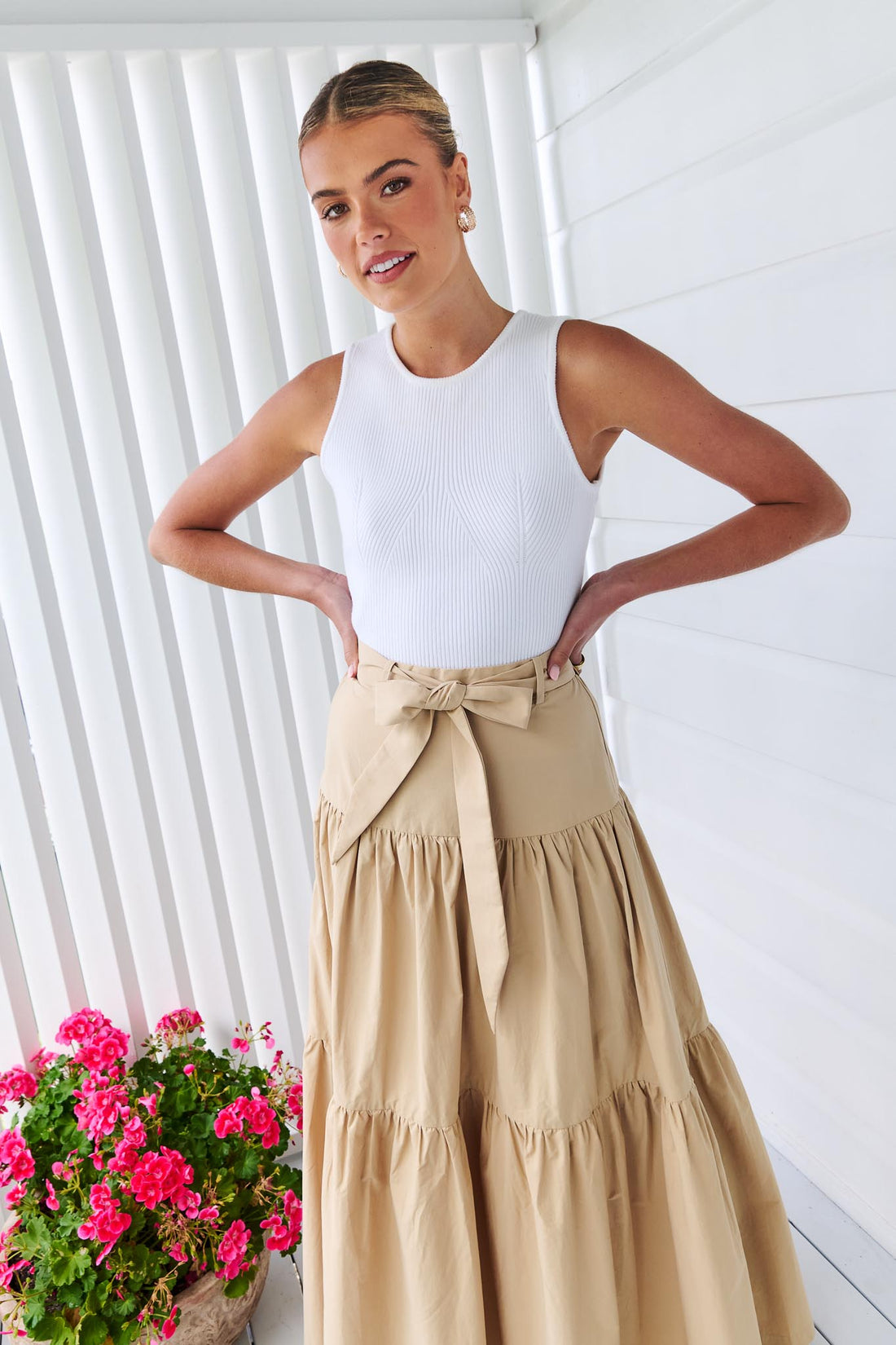 Tia Maxi Skirt - Latte - Heaven Australia