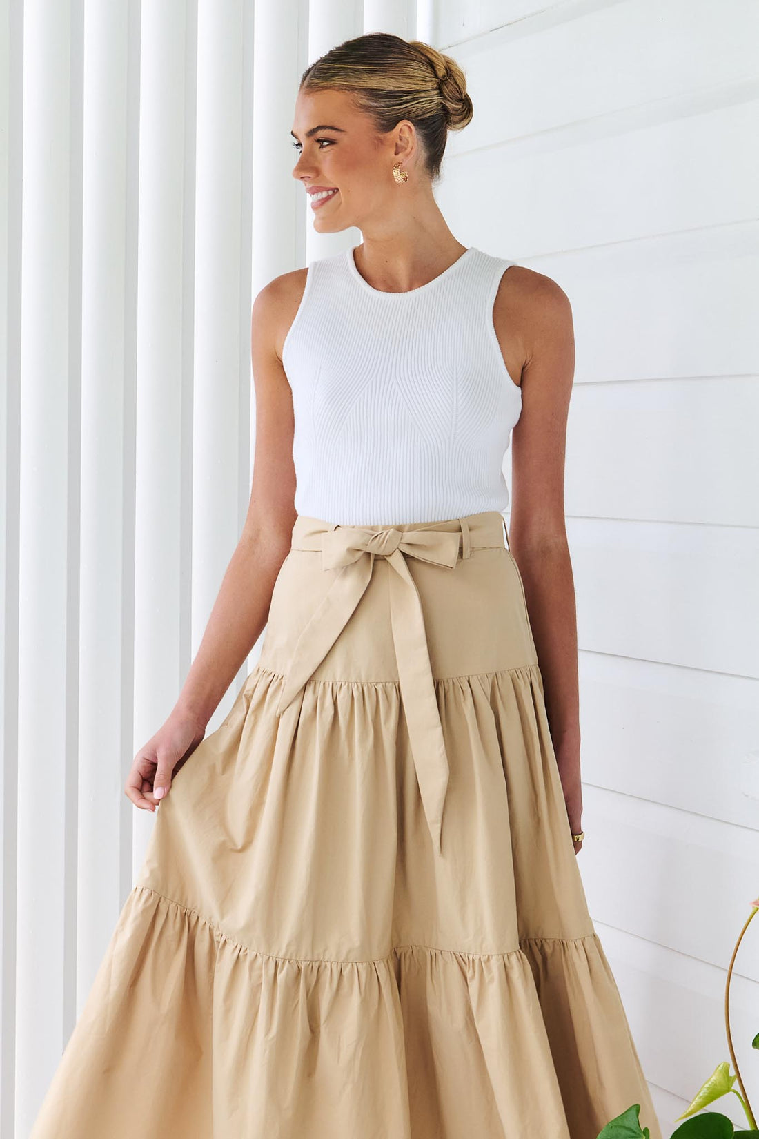 Tia Maxi Skirt - Latte - Heaven Australia