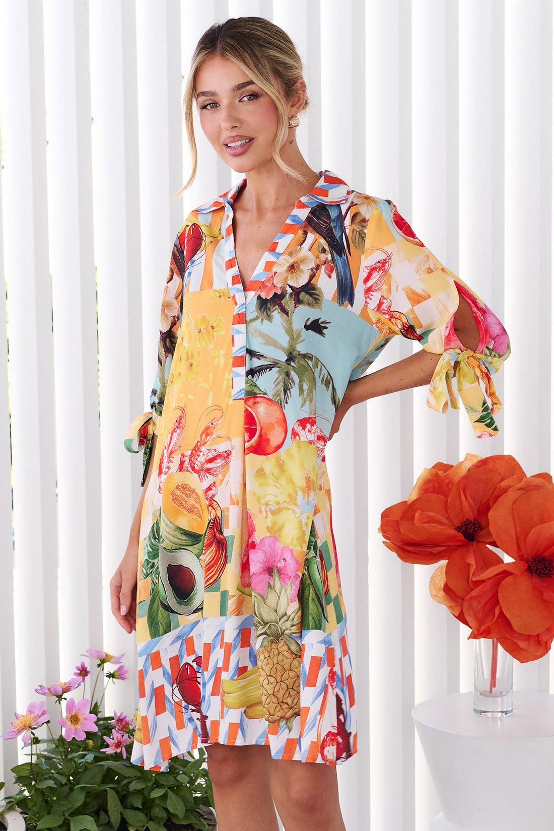 Tie Sleeve A-line Dress - Endless Summer