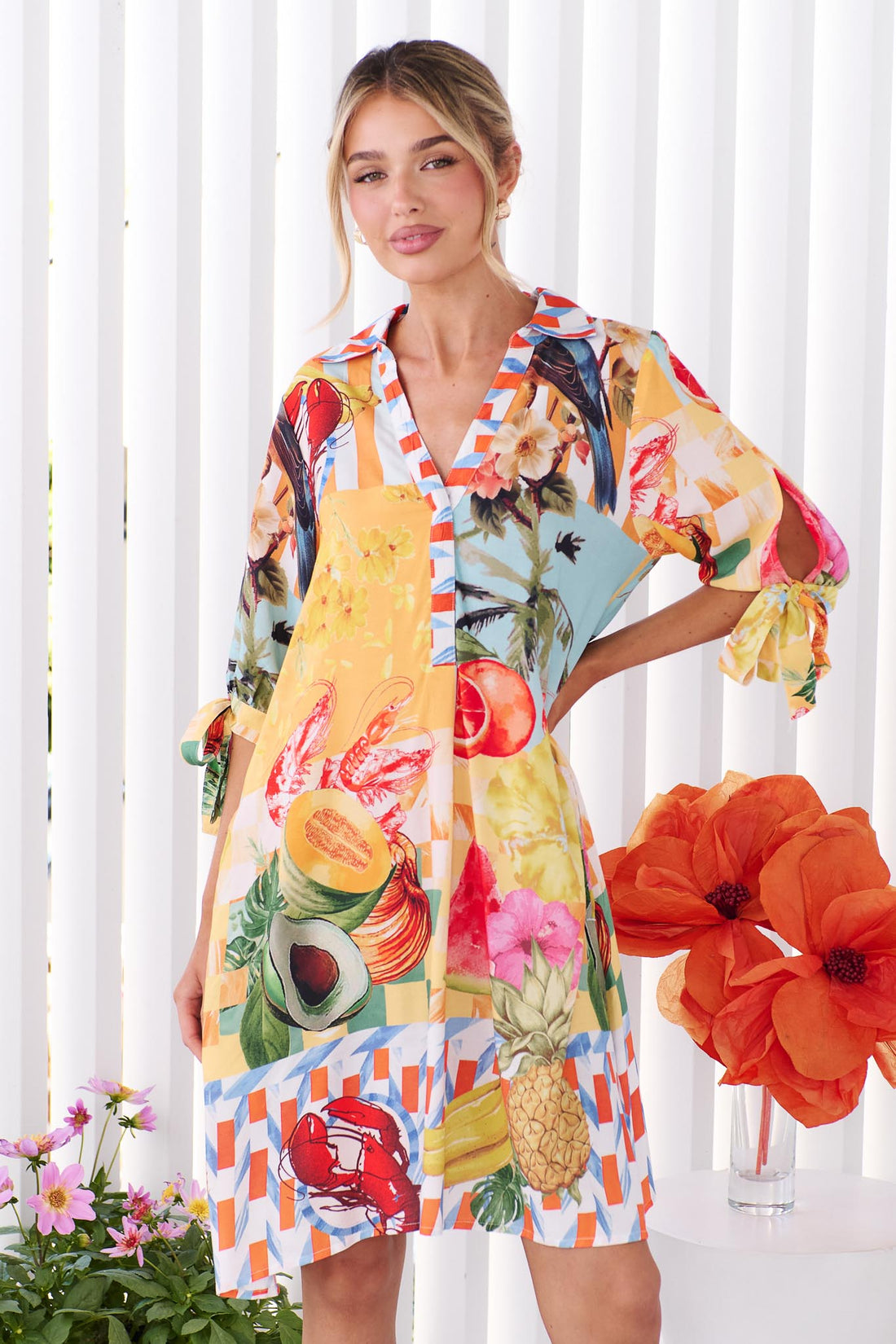 Tie Sleeve A-line Dress - Endless Summer