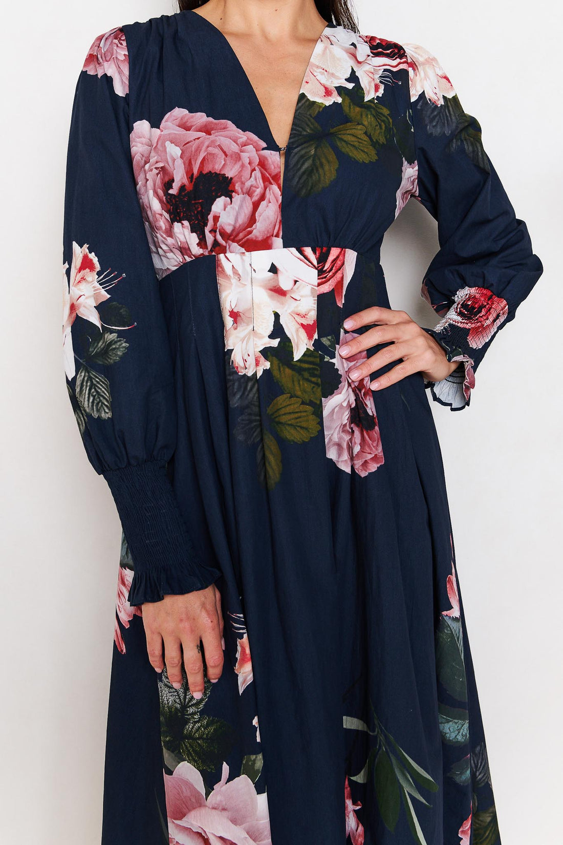 Victoria Midi Dress - Navy
