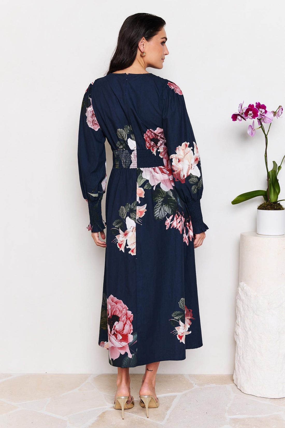 Victoria Midi Dress - Navy
