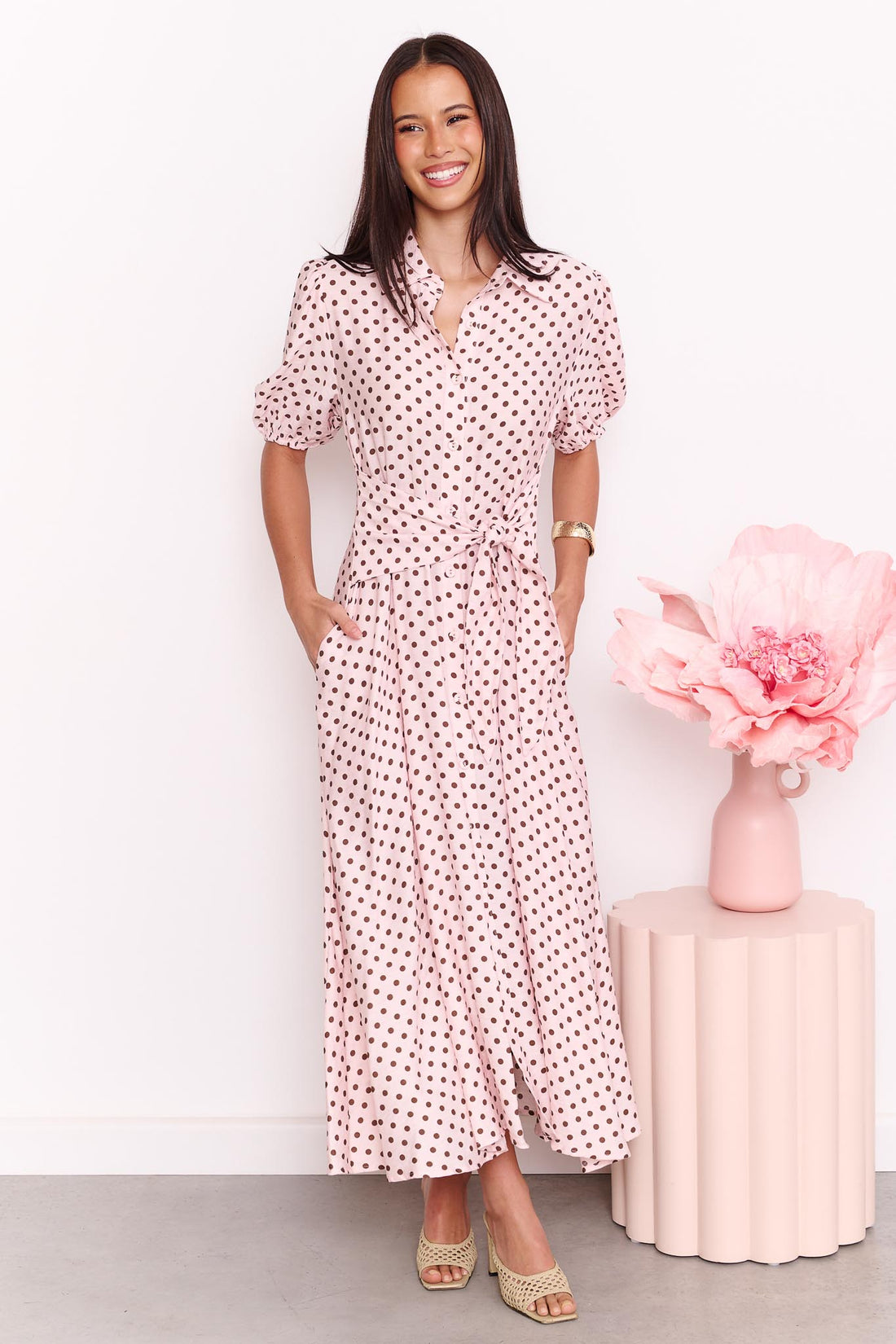 Viella Midi Dress - Blush