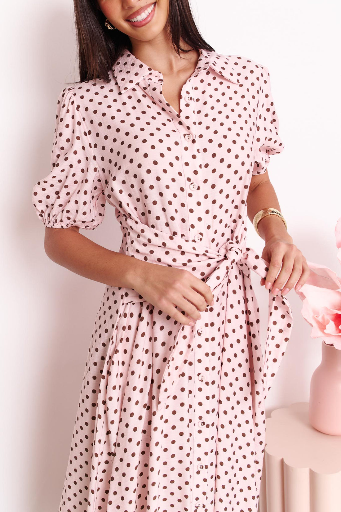 Viella Midi Dress - Blush