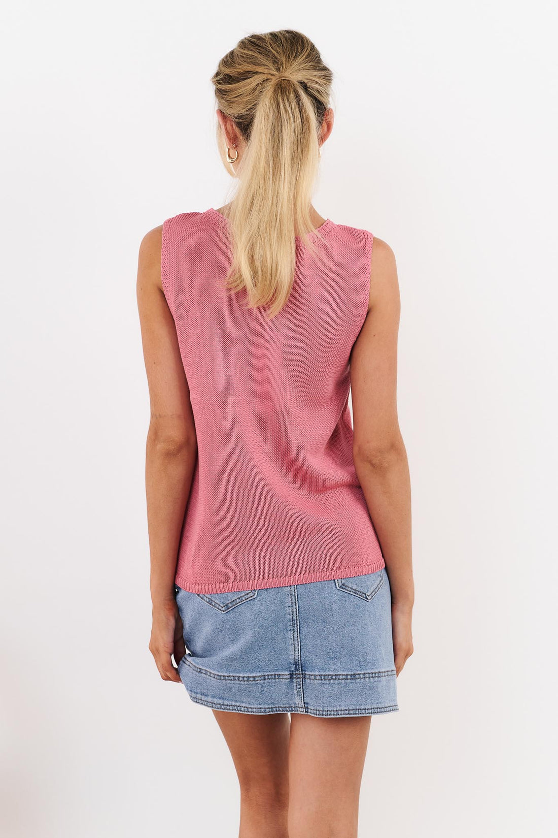 Villa Knit Tank - Pink - FINAL SALE