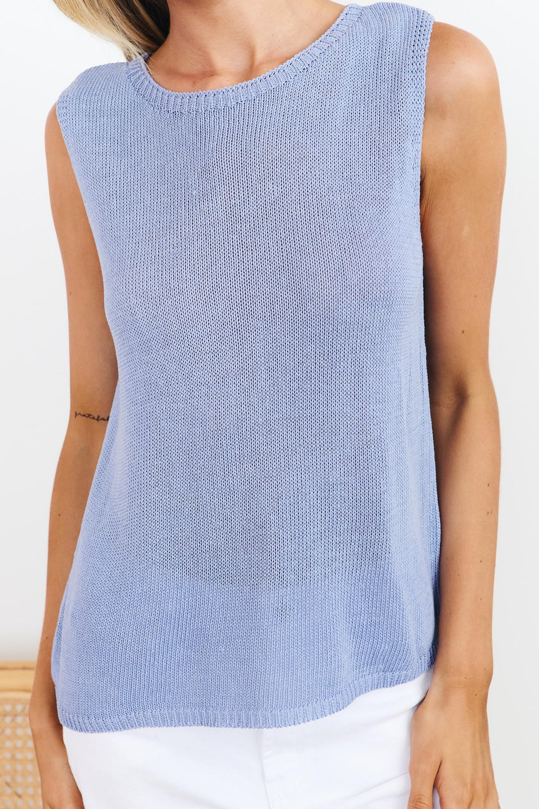 Villa Knit Tank - Blue