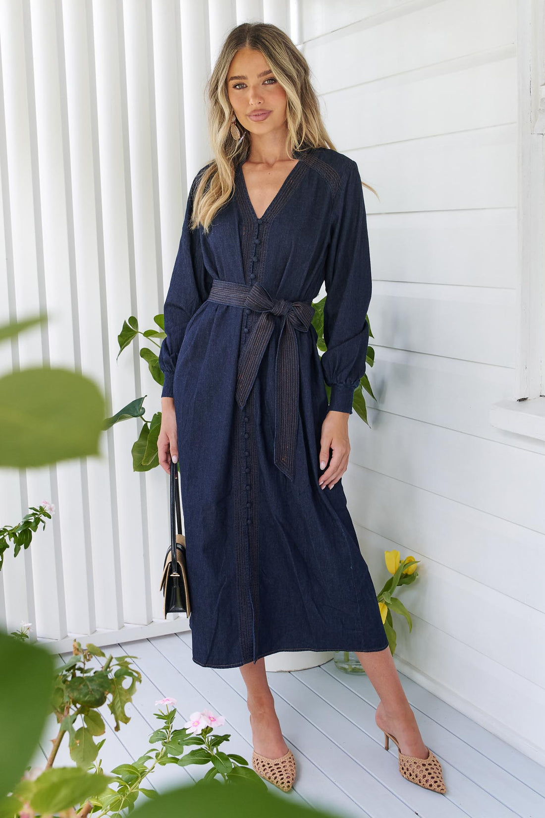 Vivi Lightweight Denim Midi Dress