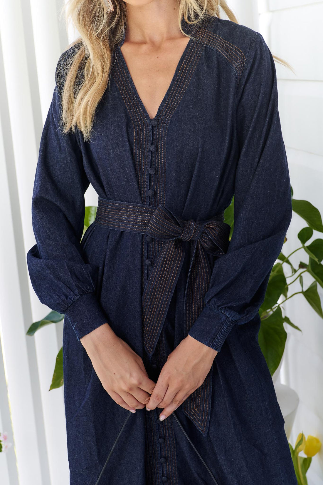 Vivi Lightweight Denim Midi Dress