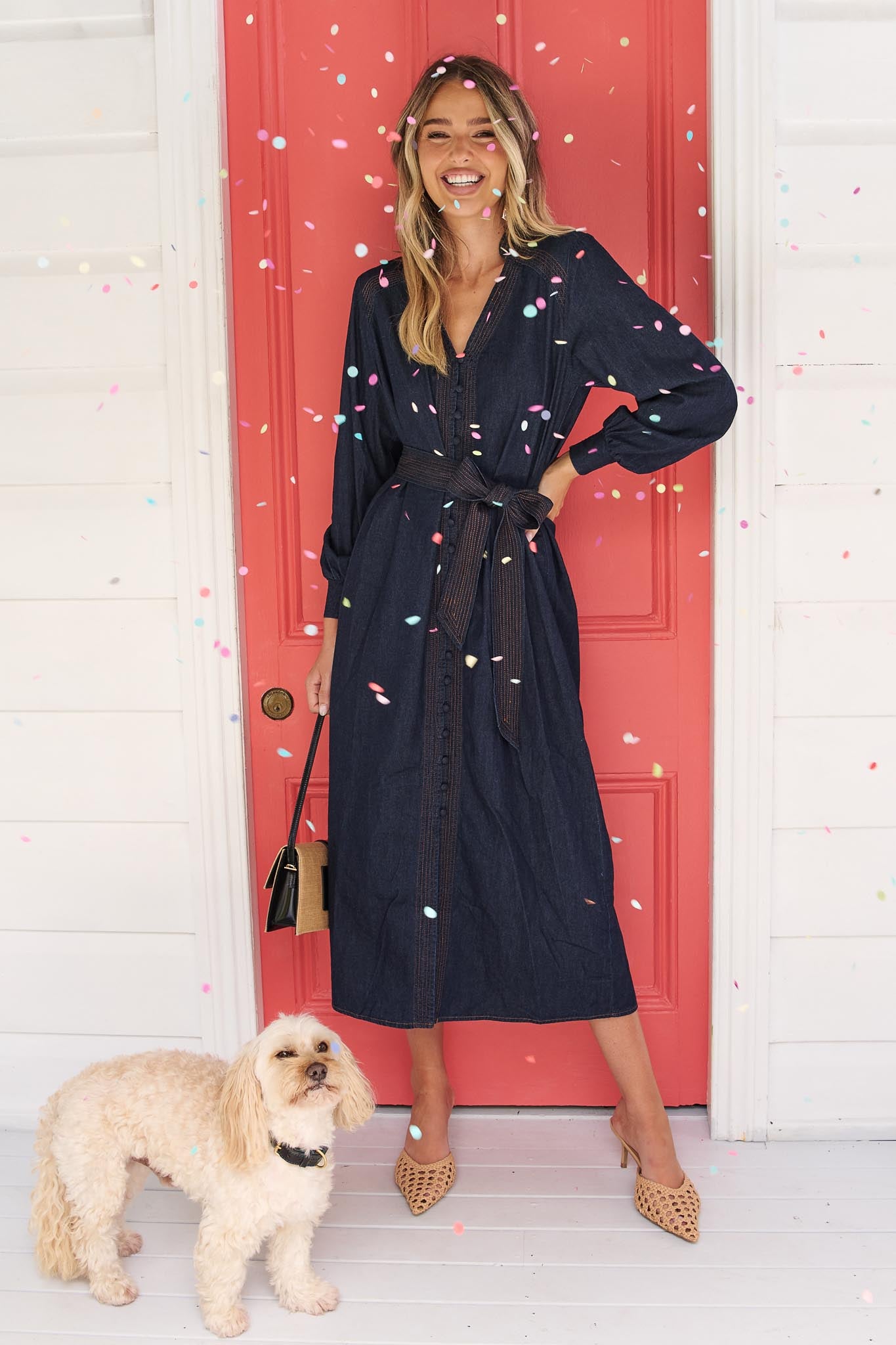Vivi Lightweight Denim Midi Dress - FINAL SALE – minnie + MAXXIE