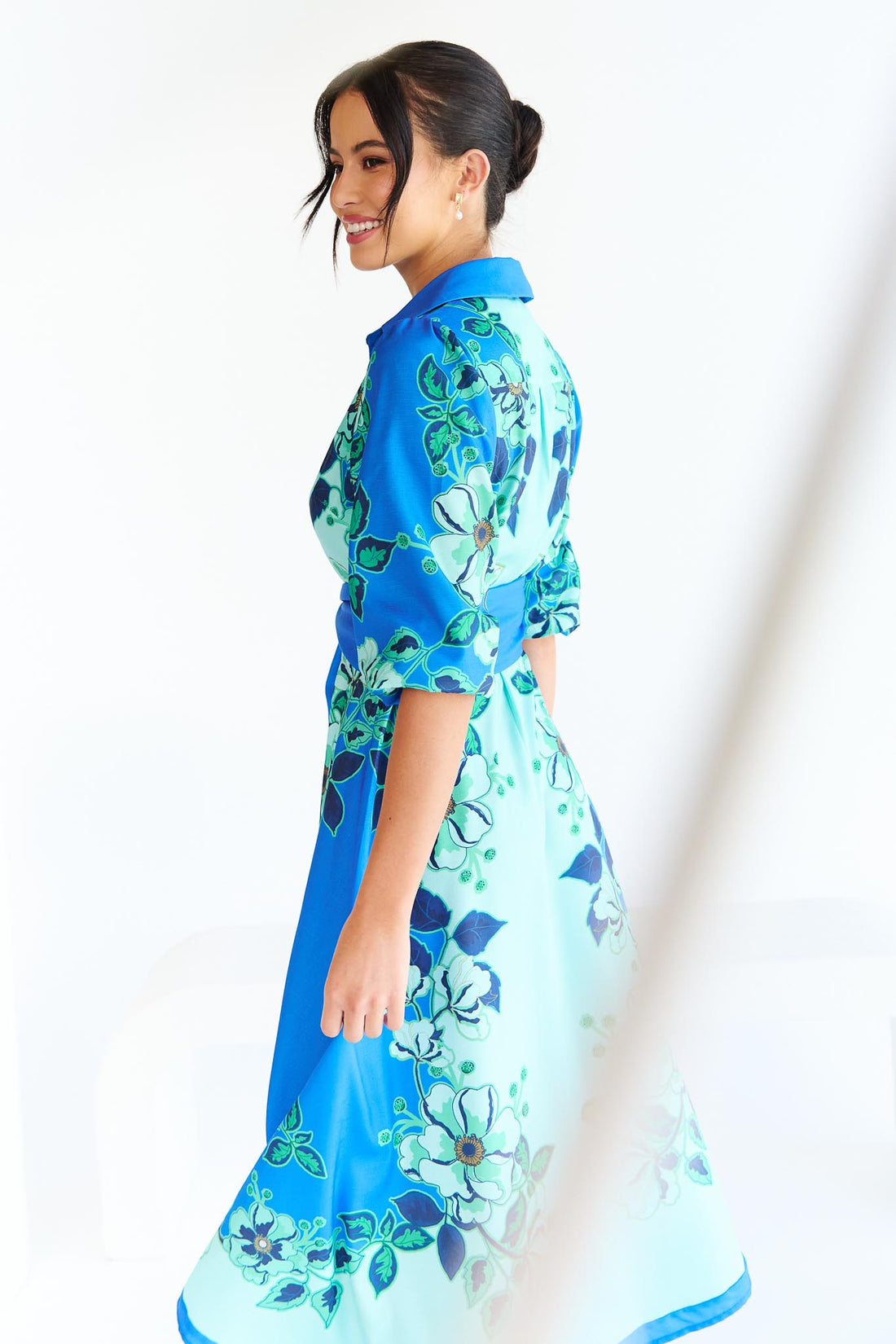 Wildflower Midi Dress - Aqua - Exclusive - FINAL SALE