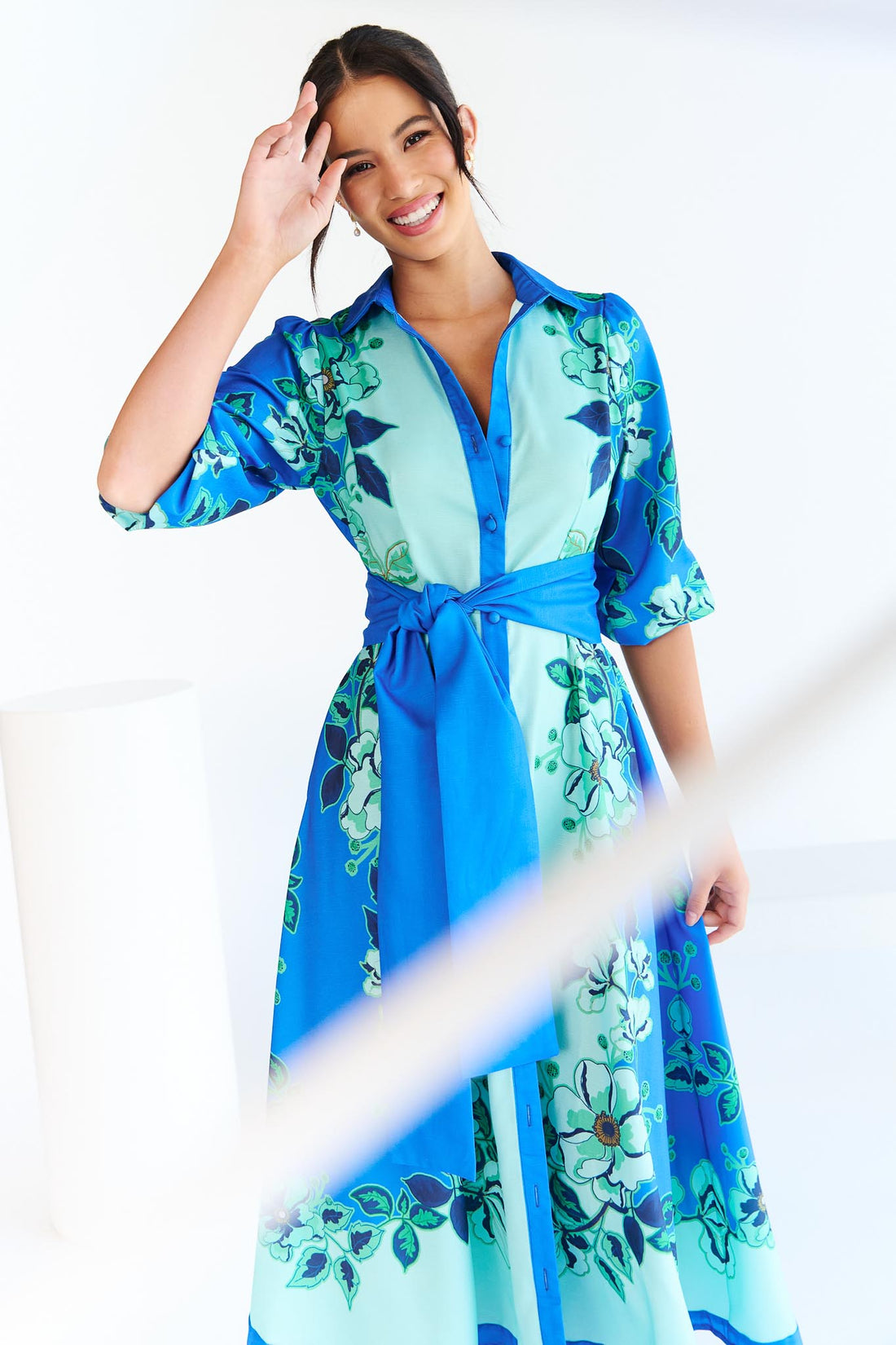 Wildflower Midi Dress - Aqua - Exclusive - FINAL SALE