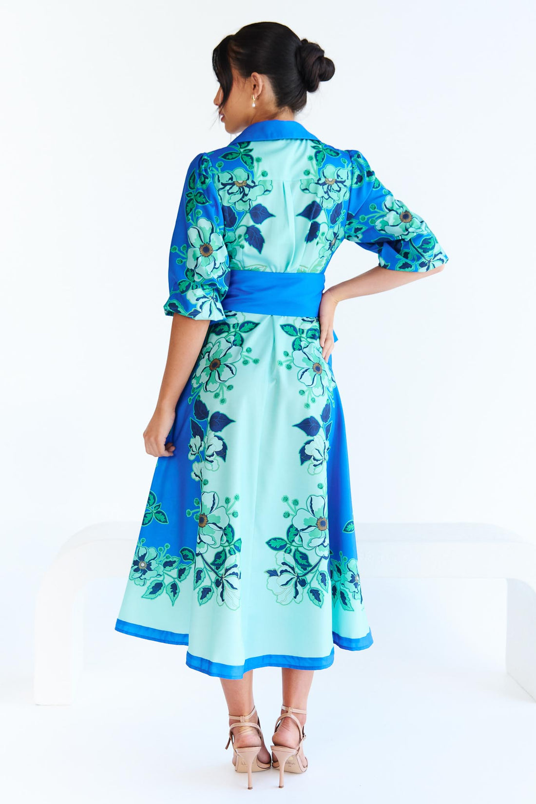 Wildflower Midi Dress - Aqua - Exclusive - FINAL SALE