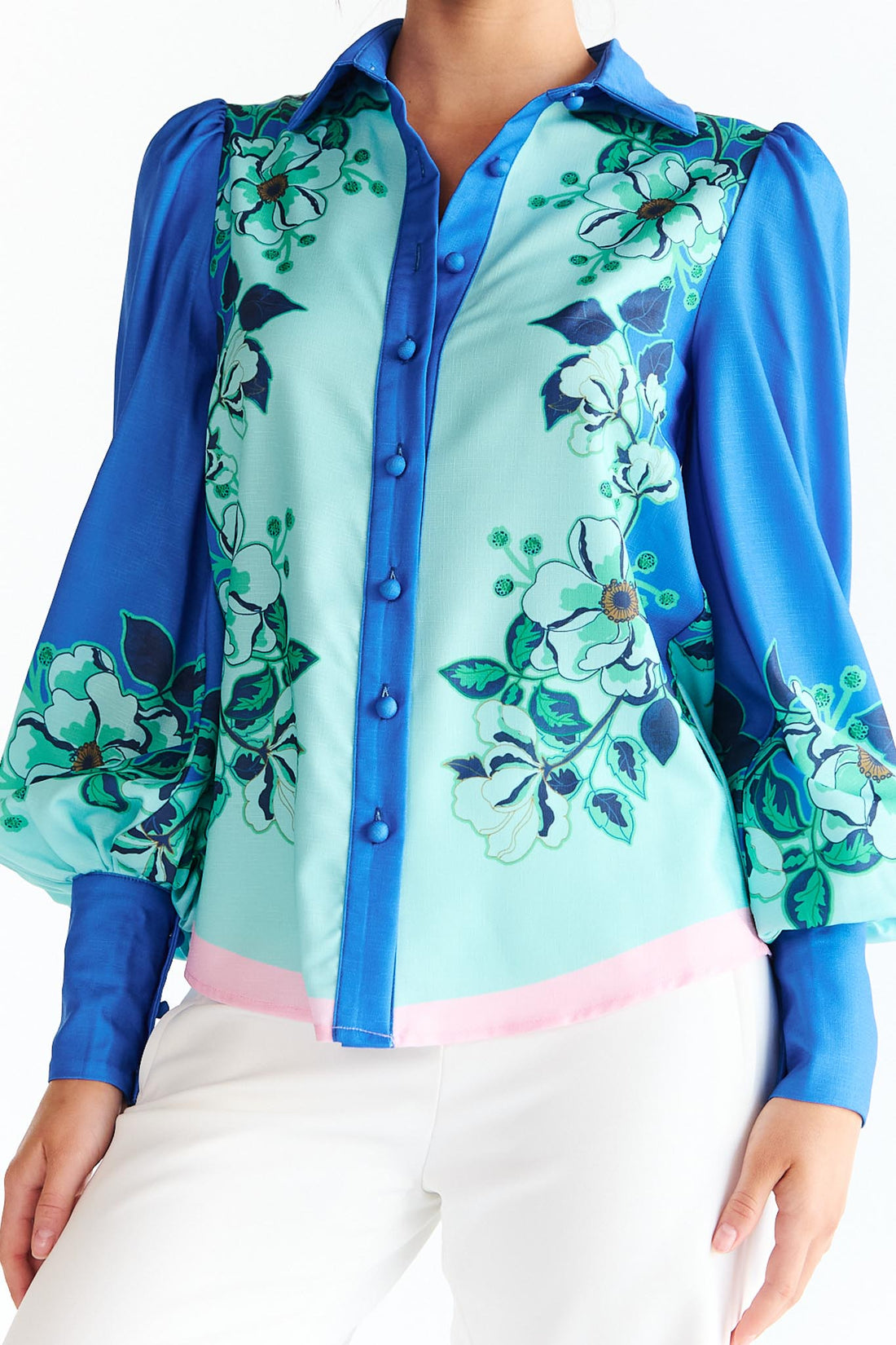 Wildflower Shirt - Blue/Aqua - SALE