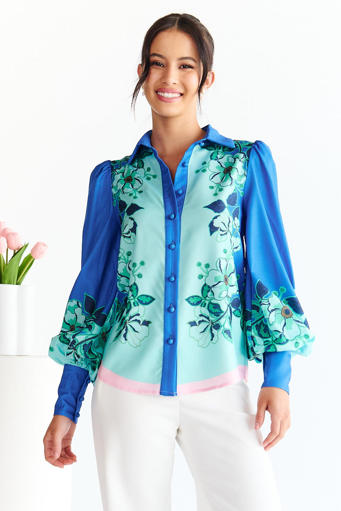 Wildflower Shirt - Blue/Aqua - SALE