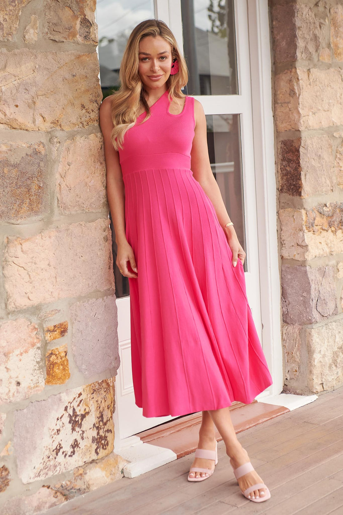 Harlen One Shoulder Dress - Pink - FINAL SALE