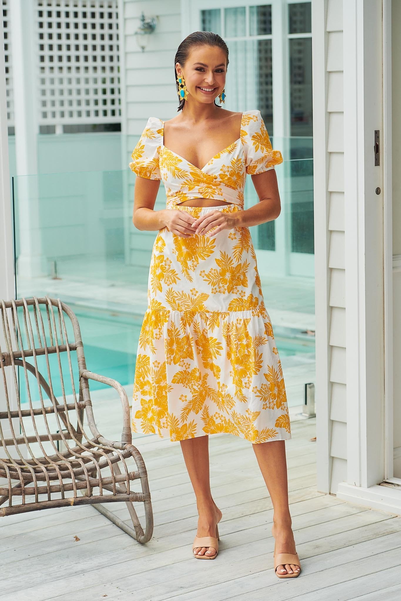 Mango midi clearance floral dress