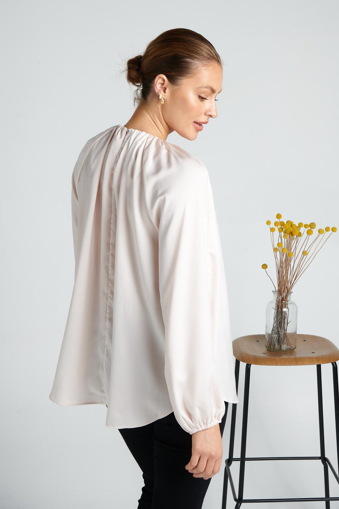 In Motion Top - Ivory Satin - SALE