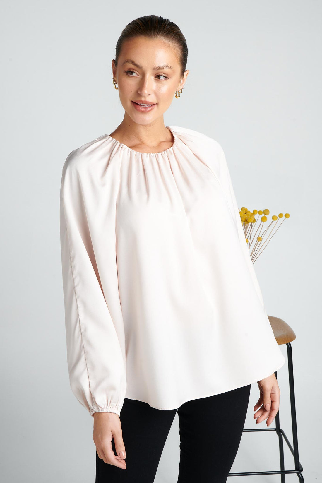 In Motion Top - Ivory Satin - SALE