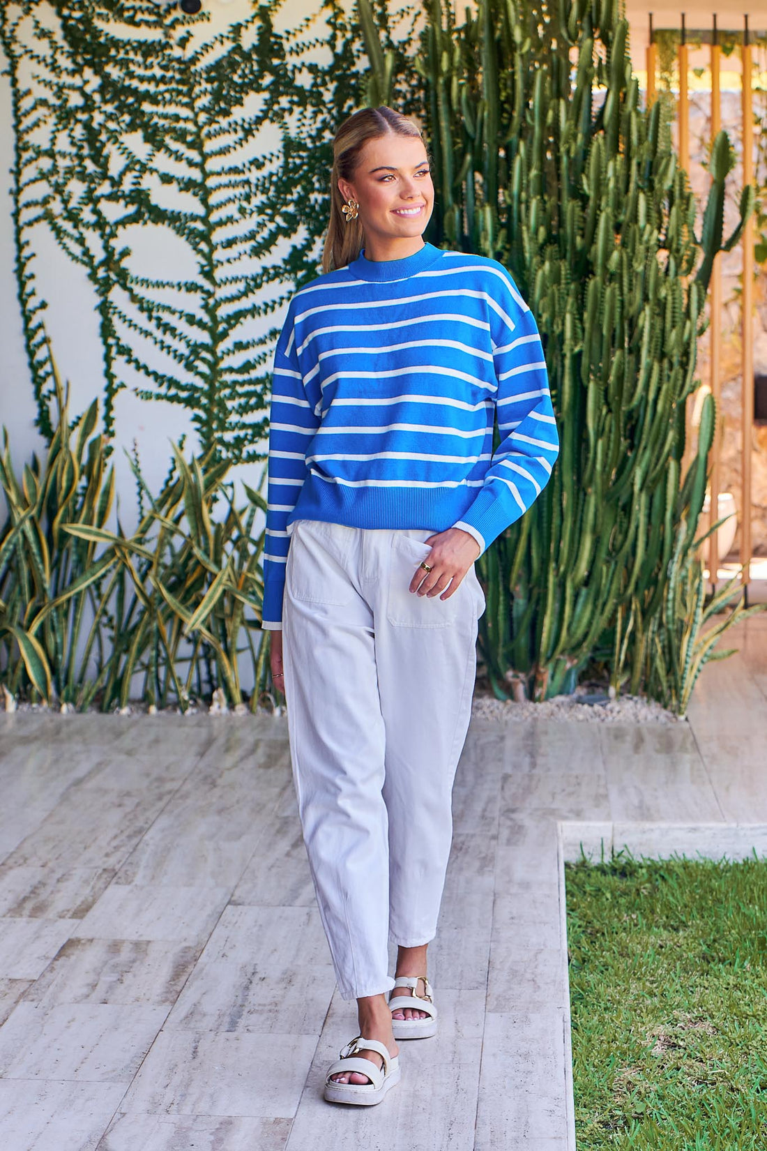 Marni Knit Sweater - Blue/White - FINAL SALE