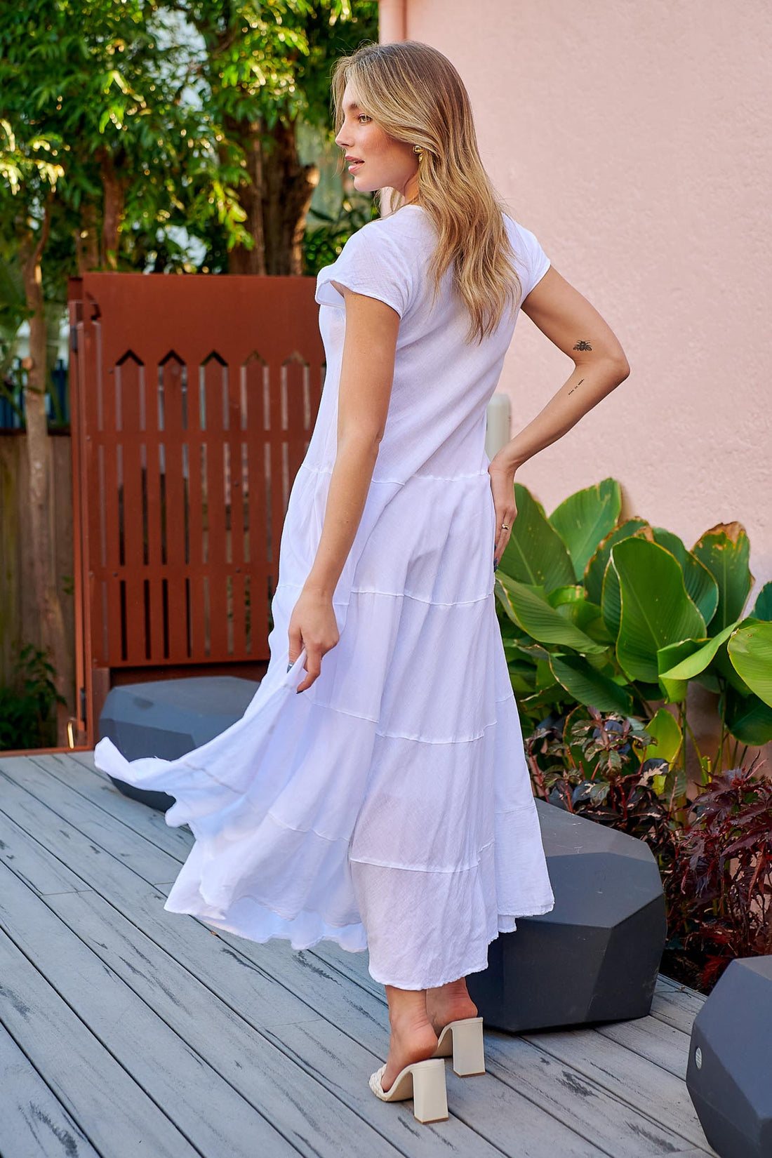 Nina Cotton Dress - White - FINAL SALE
