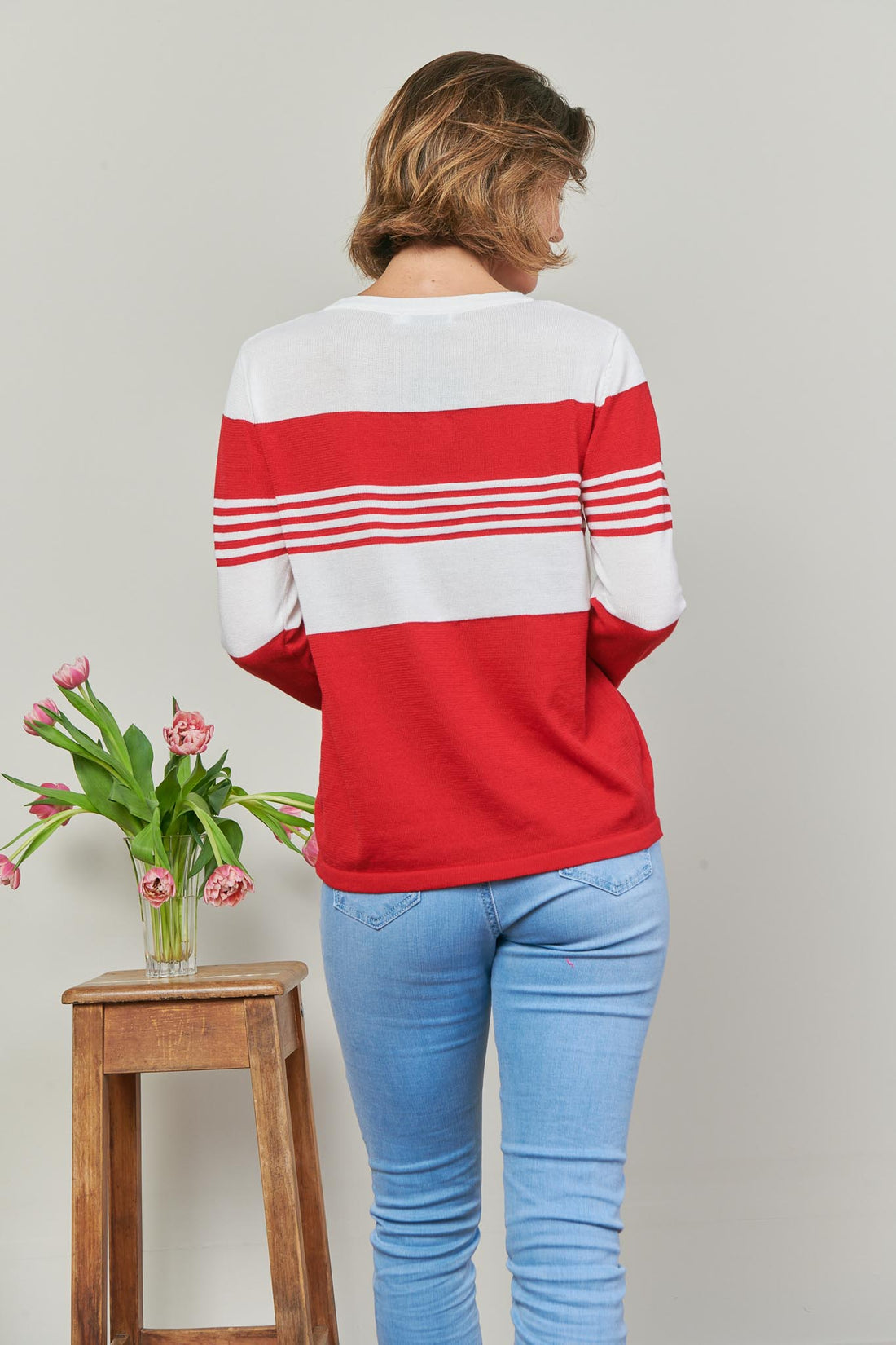 Petra Classic Stripe Knit - Red + White - FINAL SALE