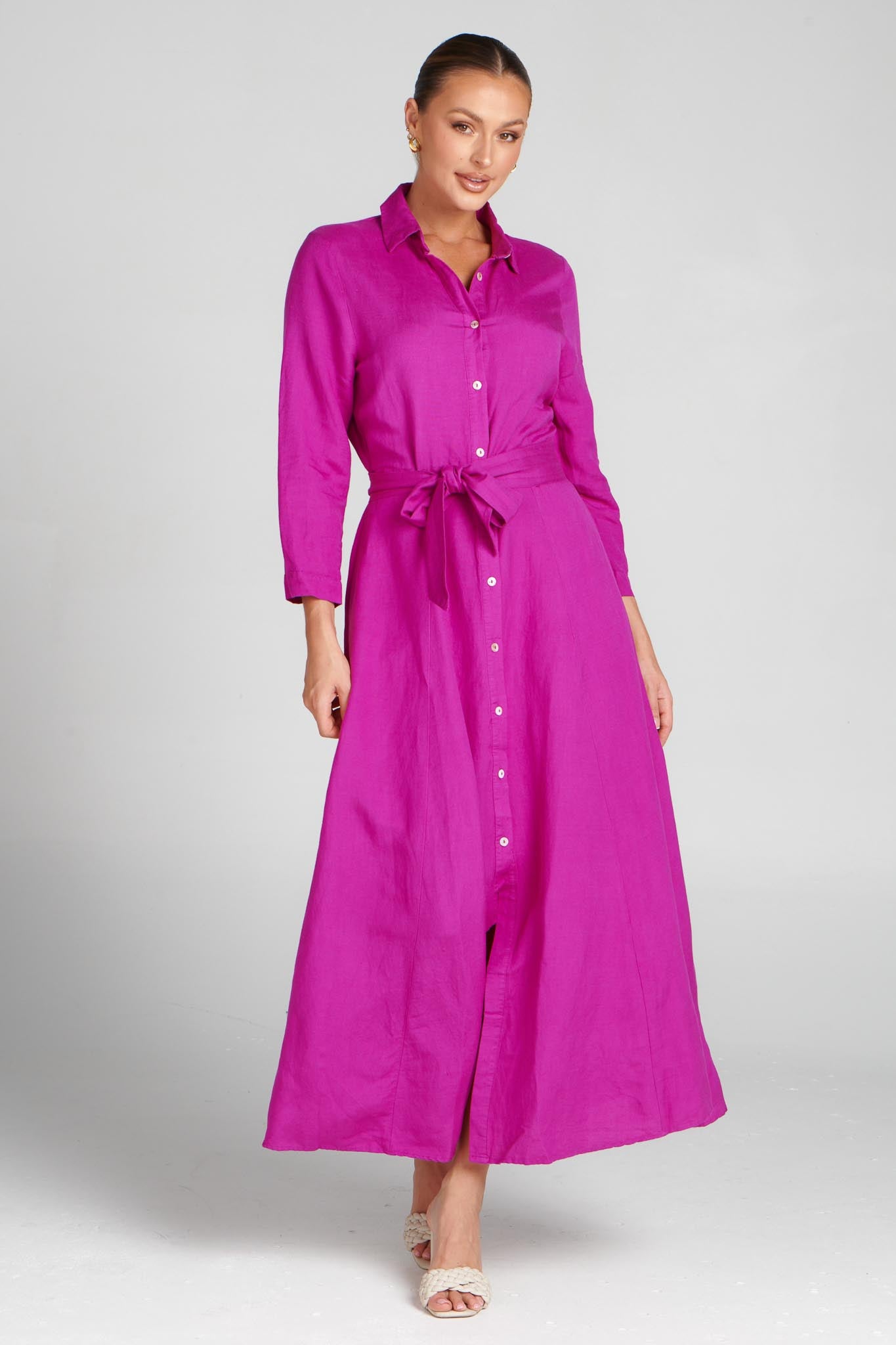 Shirt dress maxi length sale