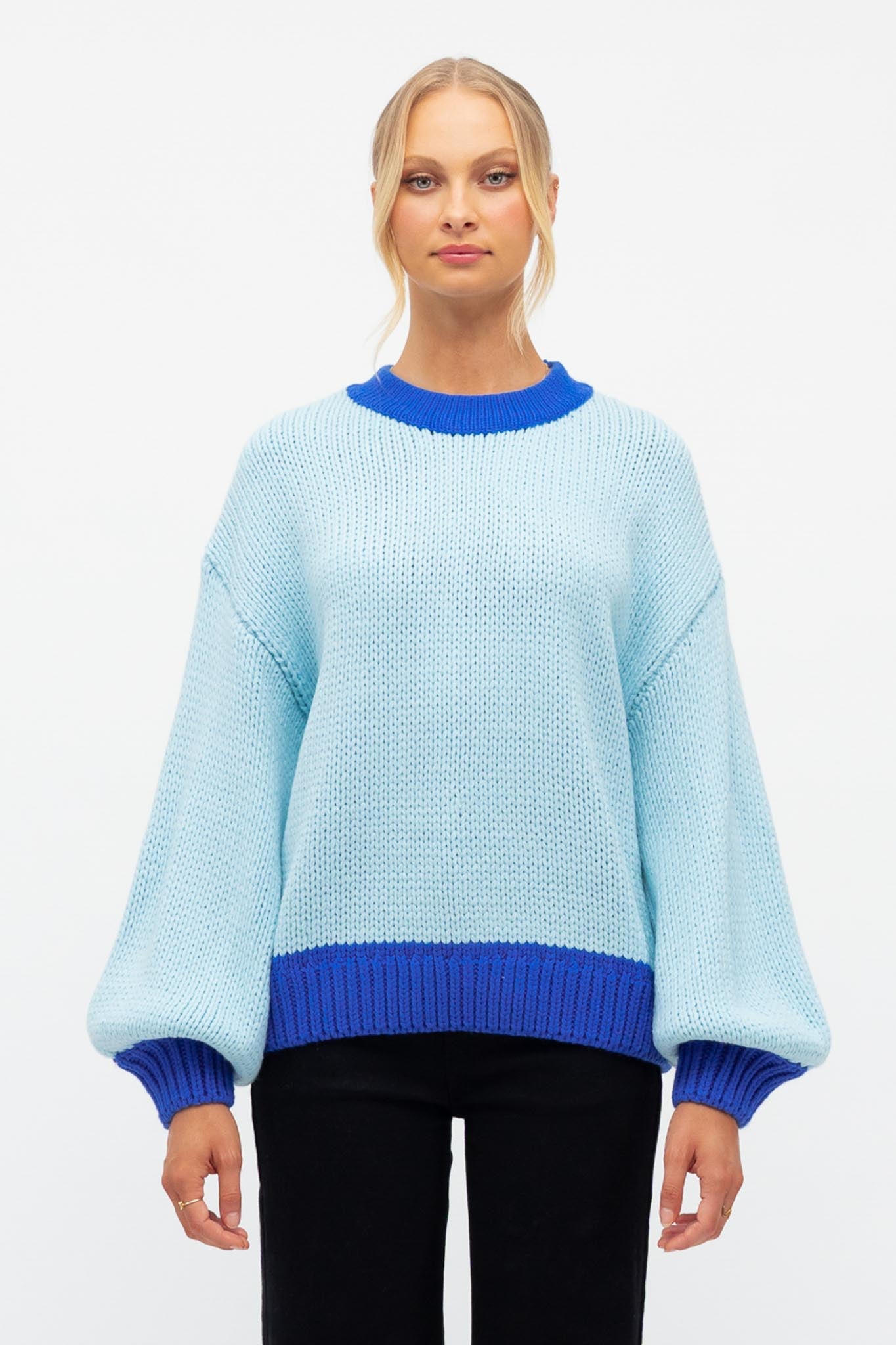 Baby blue store oversized jumper